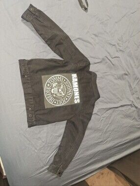 Ramones Black Denim Jacket with Back Sewed Patch